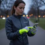 ReflecToes Reflective Winter Running Gloves - Touch Screen Compatible Lightweight Gloves - Cold Weather Hi Vis Safety for Night Runs