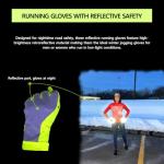 ReflecToes Reflective Winter Running Gloves - Touch Screen Compatible Lightweight Gloves - Cold Weather Hi Vis Safety for Night Runs