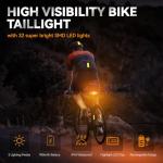 Hcikoat Bike Tail Light with Turn Signals USB Rechargeable Bike Turn Signals 120 Lumens Ultra Bright LED Turn Signals for Bicycle 5 Mode with 10PCS Safety Reflective Tape for Cycling Electronics