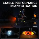 Hcikoat Bike Tail Light with Turn Signals USB Rechargeable Bike Turn Signals 120 Lumens Ultra Bright LED Turn Signals for Bicycle 5 Mode with 10PCS Safety Reflective Tape for Cycling Electronics
