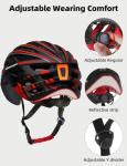 Shinmax Bike Helmet with USB Rechargeable Light & Detachable Magnetic Goggles UV Protective, Bicycle Helmet Men Women Mountain Road Adjustable Adult Cycling Helmets (WT-049)
