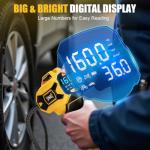 DIYtoolifz Cordless Tire Inflator Air Compressor Compatible with Dewalt 20V Battery, 160PSI Portable Air Pump with Digital Pressure Gauge, Fast Inflation for Cars, Motorcycles, Bikes(Bare Tool)