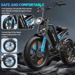 RPINT E500 Electric Bike for Adults with 1000W Peak Motor, 20" Fat Tire Dirt E Bike for All-Terrain, 28MPH and 40 Miles PAS Range, 7 Speed Electric Mountain Bicycles with 48V Removable Battery