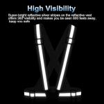 Reflective Vest Running Gear, 2Pack High Visible Safety VES for Cycling Jogging Running Walking, Adjustable for Men Women Kids