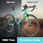 HH HILAND 700c Road Bike 14 Speed, Aluminum Frame Racing Bike, City Commuter Bicycle for Men Women