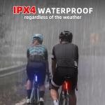 CANWAY Bicycle Rear Light Red Blue, Bike Tail Light Rechargeable 168 Lumens Bike Tail Light Battery USB C 500 mah 5 Modes Waterproof Safety for Road Mountain Night Riding