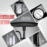 NailHsing Bike Floor Pump with Gauge: 160 PSI High Pressure Bicycle Pumps - 3 Valve Adapters - Suitable for Road/Mountain Bike Tires, Motorcycles, Balls, and Inflatable Toys