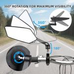 Bike Mirrors for Handlebars, 1 Pair Bicycle Rear View Mirror, 360° Adjustable Rotatable Wide Angle Mirror Accessories for Ebike Mountain Road Bike, Black