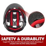 Atphfety Kids Toddler Bike Helmet, Adjustable Boys Girl Helmets from Baby to Children(Age 1-8), Multi Sports for Bicycle Skate with LED Light (Red Spider, S:50 cm - 54cm/19.7-21.2 inch)