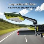 Bike Mirrors for Handlebars, 1 Pair Bicycle Rear View Mirror, 360° Adjustable Rotatable Wide Angle Mirror Accessories for Ebike Mountain Road Bike, Black