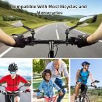 Bike Mirrors for Handlebars, 1 Pair Bicycle Rear View Mirror, 360° Adjustable Rotatable Wide Angle Mirror Accessories for Ebike Mountain Road Bike, Black