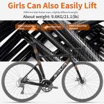 SAVADECK Carbon Disc Road Bike, Integrated Design Racing Bicycle Carbon Frame Carbon Fork with Shimano SORA R3000 Derailleur System 18 Speed Disc Brake Road Bike for Men or Women(Black,54cm)