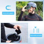 KRACESS KRS-S1 Bike Helmets for Men Smart Helmets for Adults with 1080P 60 fps Sports Camera Dual Antenna Bluetooth Womens Bike Helmet (Matte Black, M-21.56-22.84in)