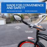 Bike Mirror for Handlebars – Adjustable 360° Bicycle Rear View Mirror, Wide-Angle Shatterproof Glass, Durable Handlebar Mounted Bike Mirror for Road, Mountain & E-Bikes – Safety Cycling Mirror