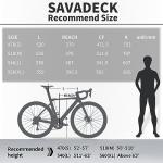 SAVADECK Carbon Disc Road Bike, Integrated Design Racing Bicycle Carbon Frame Carbon Fork with Shimano SORA R3000 Derailleur System 18 Speed Disc Brake Road Bike for Men or Women(Black,54cm)