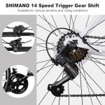 WEIZE 700C Hybrid Bike for Adults, 14 Speed Road Bike, City Commuter Bicycle with Caliper Brakes, High-Carbon Steel Racing Adult Bike, Urban Adult Bicycle for Men and Women, White