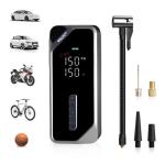 VOLLYC Tire Inflator Portable Air Compressor–150 PSI Air Pump for Car Tires with Fast Inflation, Cordless Bike Pump with Digital Pressure Gauge, 4 Preset Modes for Car Bike Motorcycle Balls