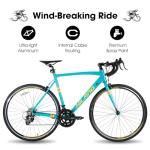 HH HILAND 700c Road Bike 14 Speed, Aluminum Frame Racing Bike, City Commuter Bicycle for Men Women