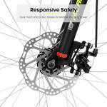 HH HILAND Mens and Womens Mountain Bike, 26 Inch 18 Speed Mountain Bicycle with Dual Disc Brake, Front Suspension Fork, High Carbon Steel Frame Urban Commuter Bike for Adults, Black Yellow