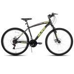 HH HILAND Mens and Womens Mountain Bike, 26 Inch 18 Speed Mountain Bicycle with Dual Disc Brake, Front Suspension Fork, High Carbon Steel Frame Urban Commuter Bike for Adults, Black Yellow