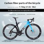 SAVADECK SLR8-Ultegra Full Carbon Road Bike with Shimano 105 R8170 24S Set for Adults, (Wave Pattern(W45), Blue, 52cm)