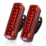 2 Pack LED Bike Tail Light,1200mAh Runtime 50 Hours,USB Rechargeable Bicycle Rear Light,IPX5 Waterproof,5 Light Modes for Adults Kids Men Women Road Mountain