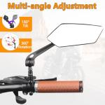 Foldable mirror for mountain bikes, 360-degree rotatable mirror, Bicycle Mirrors for Handlebars with Retractable & 360 ° Adjustable Lens（Left）