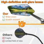 Foldable mirror for mountain bikes, 360-degree rotatable mirror, Bicycle Mirrors for Handlebars with Retractable & 360 ° Adjustable Lens（Left）