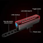 2 Pack LED Bike Tail Light,1200mAh Runtime 50 Hours,USB Rechargeable Bicycle Rear Light,IPX5 Waterproof,5 Light Modes for Adults Kids Men Women Road Mountain