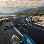 Foldable mirror for mountain bikes, 360-degree rotatable mirror, Bicycle Mirrors for Handlebars with Retractable & 360 ° Adjustable Lens（Left）