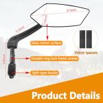 Foldable mirror for mountain bikes, 360-degree rotatable mirror, Bicycle Mirrors for Handlebars with Retractable & 360 ° Adjustable Lens（Left）