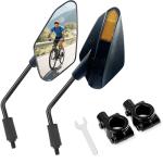 Homieway 2PCS Bike Mirrors for Handlebar Mount, Bike Rear View Mirror, HD Glass Bicycle Mirrors for E-bike, Mountain Bike, City Bikes & Scooter (Left&Right 0.87-0.98")