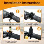 Homieway 2PCS Bike Mirrors for Handlebar Mount, Bike Rear View Mirror, HD Glass Bicycle Mirrors for E-bike, Mountain Bike, City Bikes & Scooter (Left&Right 0.87-0.98")