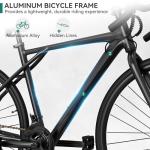 YITAHOME 700C Road Bike, 21 Speed Commuter Bicycle for Men Women, Lightweight Aluminum Frame Racing Bike, Adult Bicycle with Dual Disc Brake