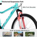HH HILAND 26 Inch Mountain Bike for Women, 18 Speeds Gear, Front Suspension Fork, Aluminum Frame MTB, Adult Ladies Bicycle, Green