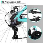 HH HILAND 26 Inch Mountain Bike for Women, 18 Speeds Gear, Front Suspension Fork, Aluminum Frame MTB, Adult Ladies Bicycle, Green