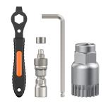 Pawfly Upgraded Bicycle Crank Puller Set, Bike Crank Removal Tool, Bottom Bracket Tool with 20-Tooth Socket, Wrench & Top Cap, Bike Repair Kit for Square Taper Shimano & ISIS Splined Crank Arm