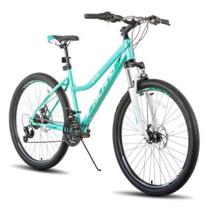 HH HILAND 26 Inch Womens Mountain Bike, with Step-Through Frame, 21 Speeds, Suspension Fork MTB, Bicycle for Women Men Adult Green