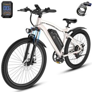 Electric Bike for Adults, 26" Commuter Ebikes with 7-Speed Gears, 25MPH Lightweight E Bike, 720W Peak Motor, 375Wh Removable Battery, 50 Miles Range, Electric Mountain Bicycles for All Terrain