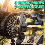 Electric Bike for Adults, 26" Commuter Ebikes with 7-Speed Gears, 25MPH Lightweight E Bike, 720W Peak Motor, 375Wh Removable Battery, 50 Miles Range, Electric Mountain Bicycles for All Terrain