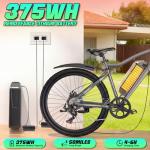 Electric Bike for Adults, 26" Commuter Ebikes with 7-Speed Gears, 25MPH Lightweight E Bike, 720W Peak Motor, 375Wh Removable Battery, 50 Miles Range, Electric Mountain Bicycles for All Terrain