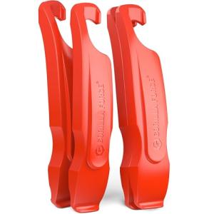 Gorilla Force Bike Tire Levers Set of 4, Easy-to-Use Bicycle Tire Levers Tool Set for Removal, Changing, and Repair – Strong No-Scratch Plastic for Road, MTB, and Mountain Kits (Lava Red)