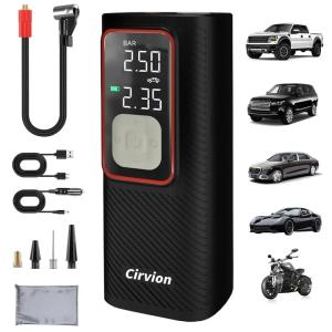 Tire Inflator Portable Air Compressor, 3X Faster 25000mAh 160 PSI Air Pump for Car Tires- Cordless, with Pressure Gauge, LED Light & Digital Display, for Car, Truck, Motor, E-Bike and Bicycle Pro