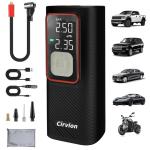 Tire Inflator Portable Air Compressor, 3X Faster 25000mAh 160 PSI Air Pump for Car Tires- Cordless, with Pressure Gauge, LED Light & Digital Display, for Car, Truck, Motor, E-Bike and Bicycle Pro