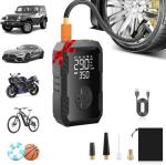 Tire Inflator Portable Air Compressor - Air Pump for Car Tires Dual Mode 9000mAh & 12V DC, 150PSI Electric Bike Tire Pump with Pressure Gauge for Bicycle Motorcycle Ball, Father Day Gifts for Dad