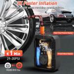 Tire Inflator Portable Air Compressor - Air Pump for Car Tires Dual Mode 9000mAh & 12V DC, 150PSI Electric Bike Tire Pump with Pressure Gauge for Bicycle Motorcycle Ball, Father Day Gifts for Dad