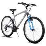 HH HILAND 27 Inch Mountain Bike, Mens Womens MTB with 18 Speeds, High-Tensile Steel Frame, V Brake, Hardtail Bicycle for Adults Gray
