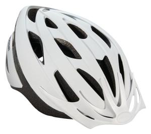 Schwinn Thrasher Helmet for Adults, White, Size 58-62 cm for Riders Ages 14+, Lightweight Microshell, Adjustable Dial and Straps, Interior Padding, 20 Air Vents, Removable Visor, Adult Bike Helmet