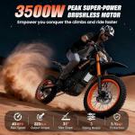 Electric-Dirt-Bike for Adults with Peak-3000W Mid-Mount Motor 48V 21AH Battery Max 34MPH, Dual Hydraulic Brakes, Adult Electric-Mountain-E-Bike Motorcycle with Fat Tire for Snow, Sand and Commuting