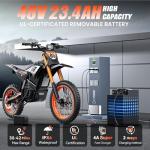 Electric-Dirt-Bike for Adults with Peak-3000W Mid-Mount Motor 48V 21AH Battery Max 34MPH, Dual Hydraulic Brakes, Adult Electric-Mountain-E-Bike Motorcycle with Fat Tire for Snow, Sand and Commuting